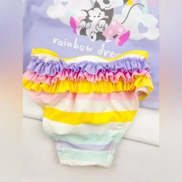 DISNEY BABY GIRL MINNIE MOUSE FIGARO 2-PC SWIMSUIT 18-24 Mos - Picture 2 of 7